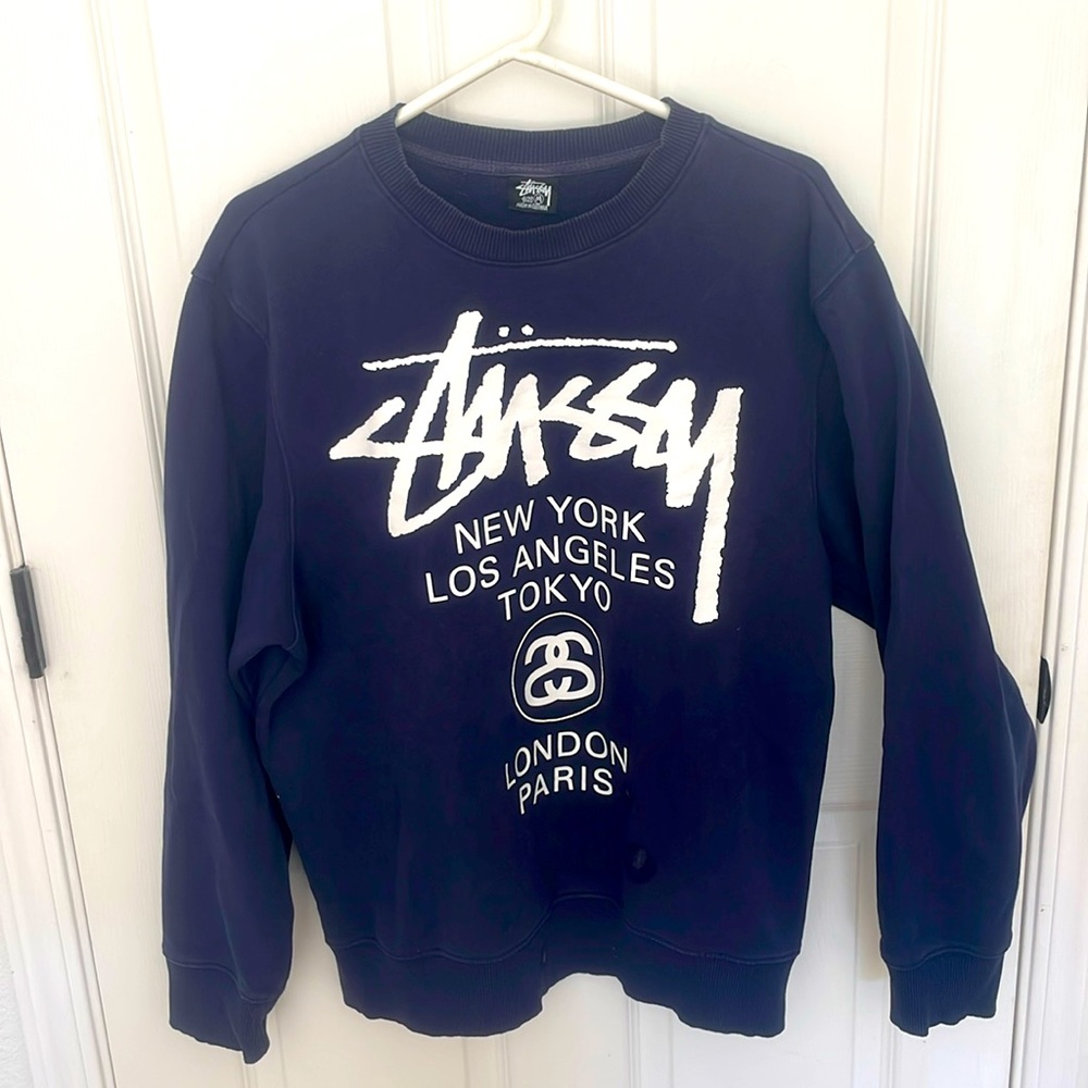 Navy blue Stussy sweatshirt